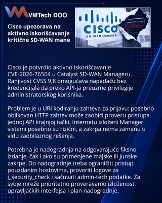 Cisco предупредила об эксплуатации критической уязвимости SD-WAN Manager