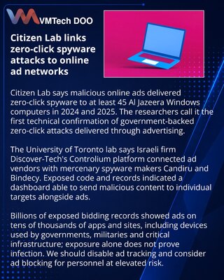 Citizen Lab выявила доставку zero-click-шпионского ПО через рекламу