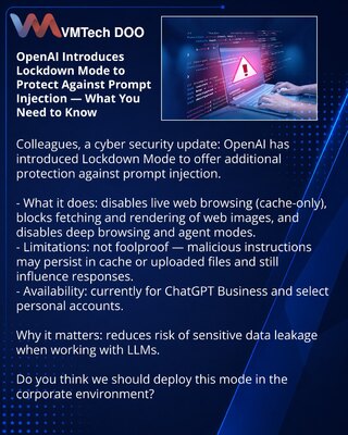 OpenAI представила Lockdown Mode для защиты от prompt injection — что важно знать