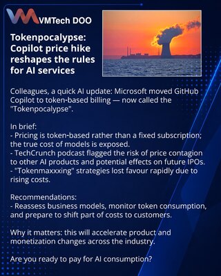 Tokenpocalypse: повышение цен на Copilot меняет правила игры для сервисов ИИ