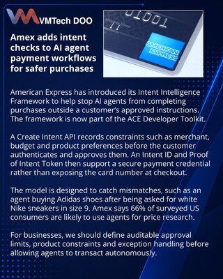 American Express adds intent controls for AI agent payments