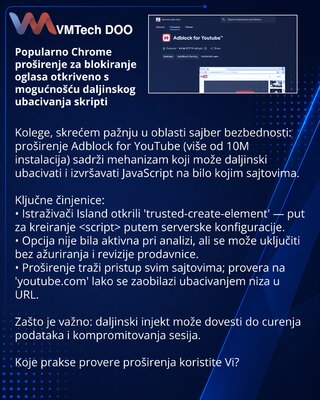 Popularno Chrome proširenje za blokiranje oglasa otkriveno s mogućnošću daljinskog ubacivanja skripti