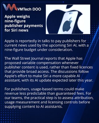 Apple обсуждает оплату новостного контента для будущего Siri AI