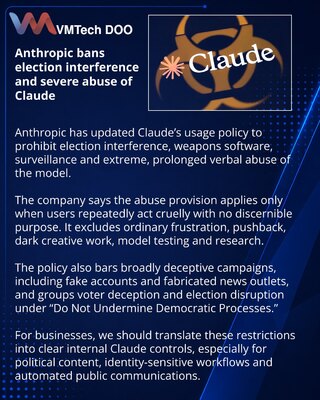 Anthropic запретила травлю Claude и вмешательство в выборы