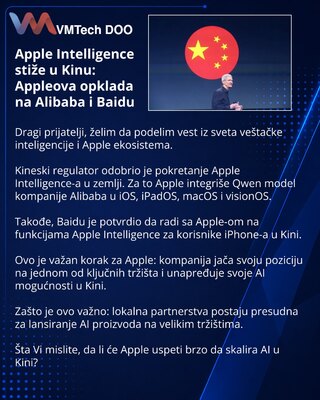 Apple Intelligence stiže u Kinu: Appleova opklada na Alibaba i Baidu
