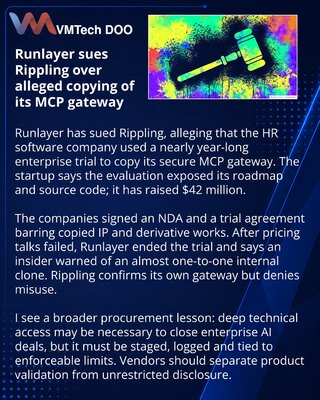 Runlayer alleges Rippling copied its MCP gateway after enterprise trial