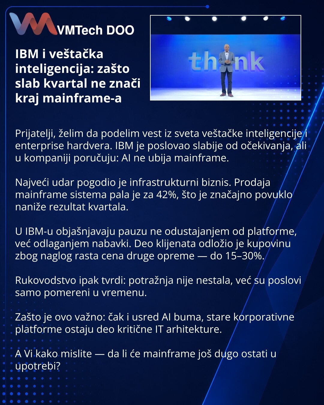 IBM i veštačka inteligencija: zašto slab kvartal ne znači kraj mainframe-a