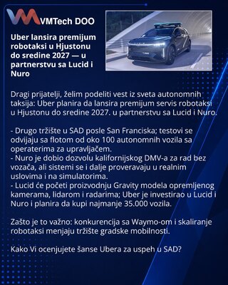 Uber launches premium robotaxi service in Houston by mid‑2027 — in partnership with Lucid and Nuro