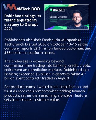Robinhood product chief to outline financial platform strategy at Disrupt