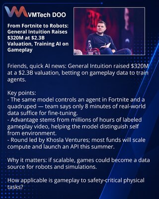 Iz Fortnitea u robote: General Intuition prikupio $320M pri proceni $2,3B obučavajući AI na gejmpleju