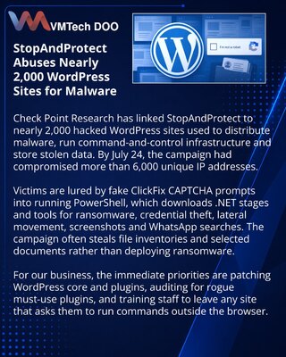 StopAndProtect использовала почти 2 000 взломанных сайтов WordPress