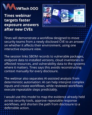 Tines webinar outlines faster exposure assessment after CVE disclosures