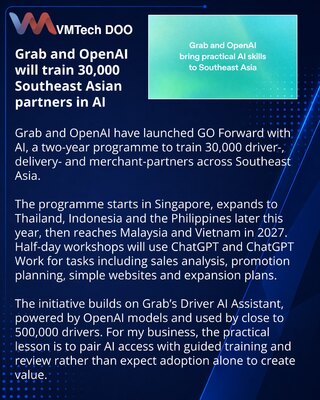 Grab i OpenAI pokreću AI obuku za 30.000 partnera