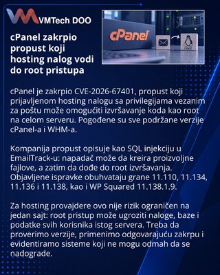 cPanel fixes EmailTrack flaw enabling root server access
