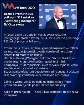 Безос и Prometheus привлекли $12 млрд для «искусственного инженера» физического мира