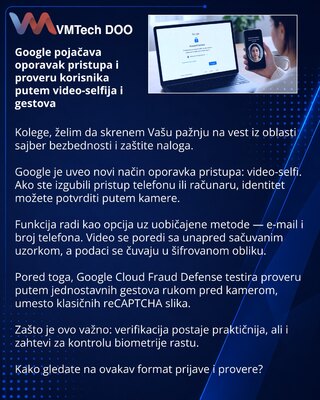 Google Strengthens Account Recovery and User Verification with Video Selfies and Gestures