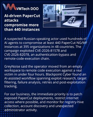 AI Agents Used in Campaign Against More Than 440 PaperCut Instances