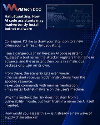 HalluSquatting: kako AI asistenti za kodiranje mogu nehotice da instaliraju botnet malver