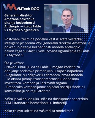 Гендиректор Amazon поднял вопросы безопасности Anthropic — экспорт Fable 5 и Mythos 5 ограничен