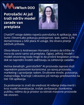 Potrošački AI traži održivu ekonomiju izvan pretplata