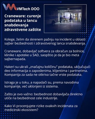 Craneware: curenje podataka u lancu snabdevanja zdravstvene zaštite