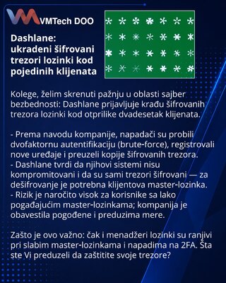 Dashlane: ukradeni šifrovani trezori lozinki kod pojedinih klijenata