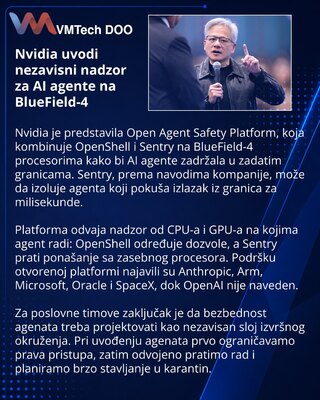 Nvidia uvodi izdvojeni bezbednosni sloj za AI agente