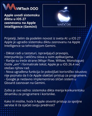 Apple introduces system-wide dictation in iOS 27 powered by Apple Intelligence (Gemini)