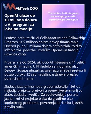 OpenAI направит до $10 млн на ИИ-программу Lenfest для местных медиа