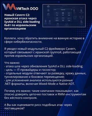 New Cavern C2: an Iranian attack via SysAid and DLL side-loading targets Israeli organisations
