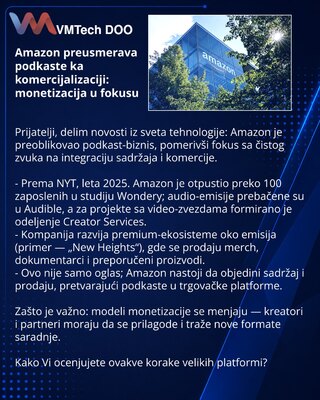 Amazon preusmerava podkaste ka komercijalizaciji: monetizacija u fokusu
