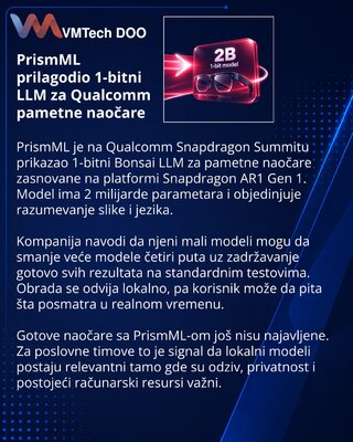 PrismML перенесла 1-битную LLM Bonsai на платформу очков Qualcomm