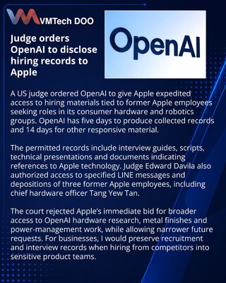 Apple gains expedited access to OpenAI hiring records