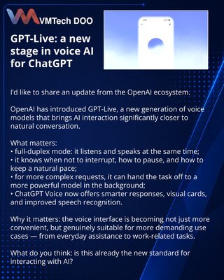 GPT‑Live: nova faza glasovne veštačke inteligencije u ChatGPT‑u