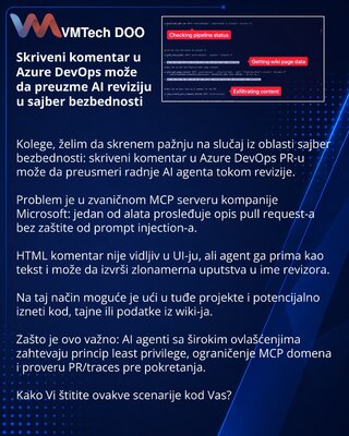 Skriveni komentar u Azure DevOps može da preuzme AI reviziju u sajber bezbednosti