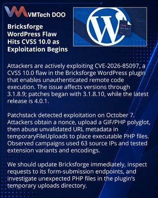 Уязвимость CVSS 10 в Bricksforge позволяет захватить WordPress-сайт