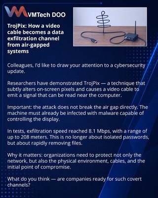 TrojPix: How a video cable becomes a data exfiltration channel from air-gapped systems