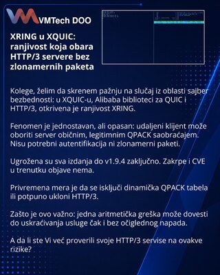 XRING u XQUIC: ranjivost koja obara HTTP/3 servere bez zlonamernih paketa