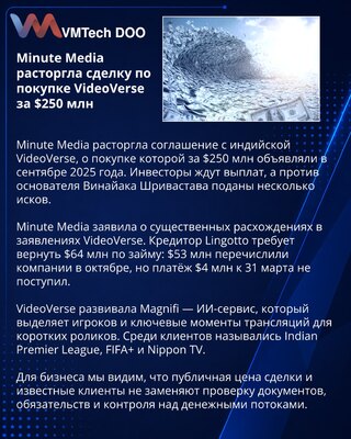 Minute Media terminates VideoVerse engagement after $250m acquisition