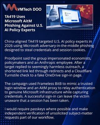 TA419 нацелилась на экспертов по политике ИИ в США