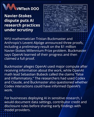 Buckmaster disputes OpenAI’s Navier-Stokes proof claim