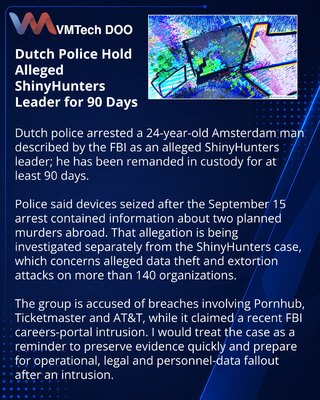Dutch police detain alleged ShinyHunters leader as inquiry expands