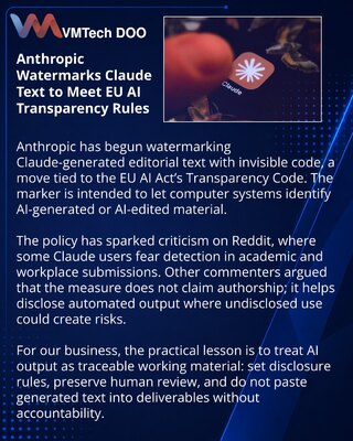 Anthropic Adds Invisible Watermarks to Claude-Generated Text