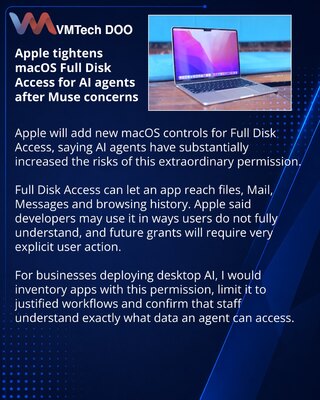 Apple усилит контроль Full Disk Access в macOS из-за ИИ-агентов