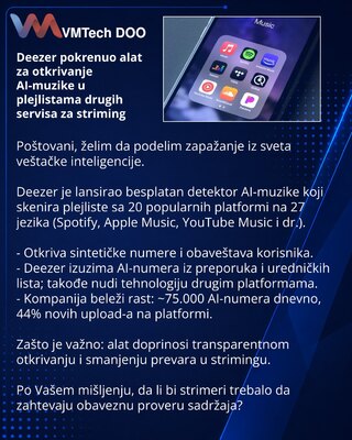 Deezer запустил инструмент для выявления ИИ-музыки в плейлистах других стримингов