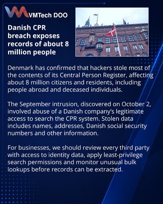 Из Центрального реестра Дании похитили данные 8 млн человек
