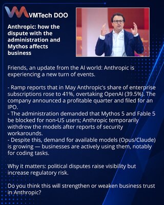 Anthropic: how the dispute with the administration and Mythos affects business