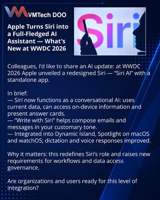 Apple pretvara Siri u punopravnog AI‑asistenta — šta je novo na WWDC 2026