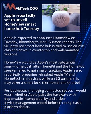 Apple navodno predstavlja HomeView za upravljanje pametnim domom