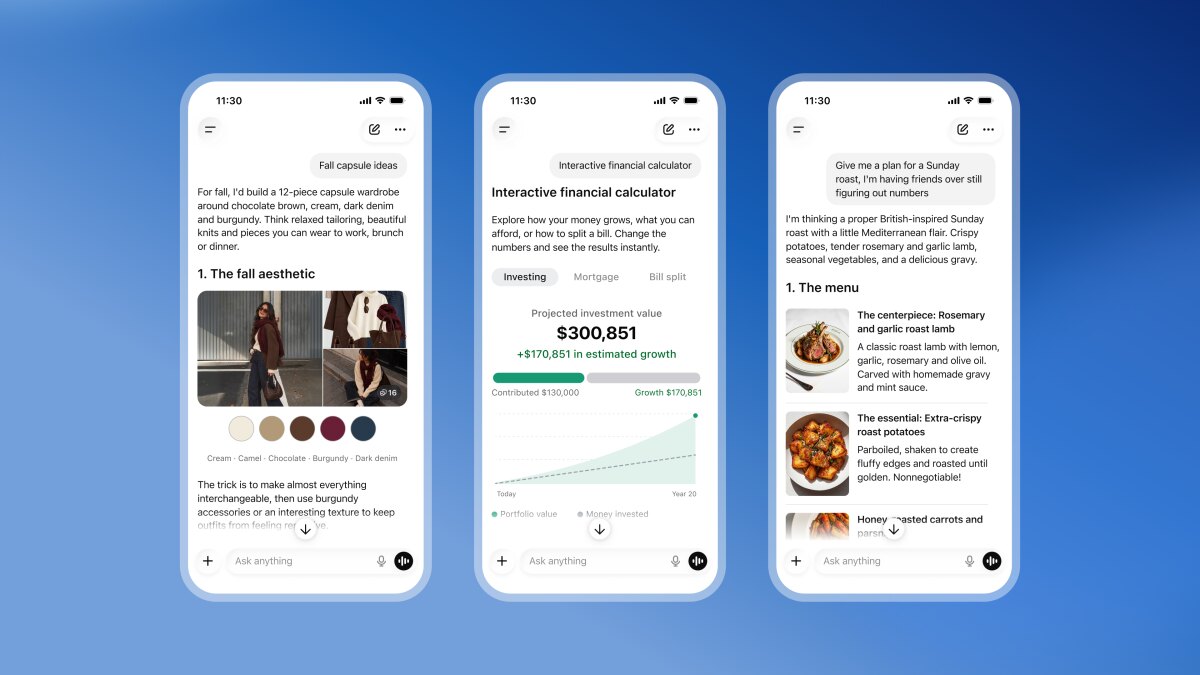 OpenAI запустила в ChatGPT интерфейс Intelligent UI с интерактивной графикой